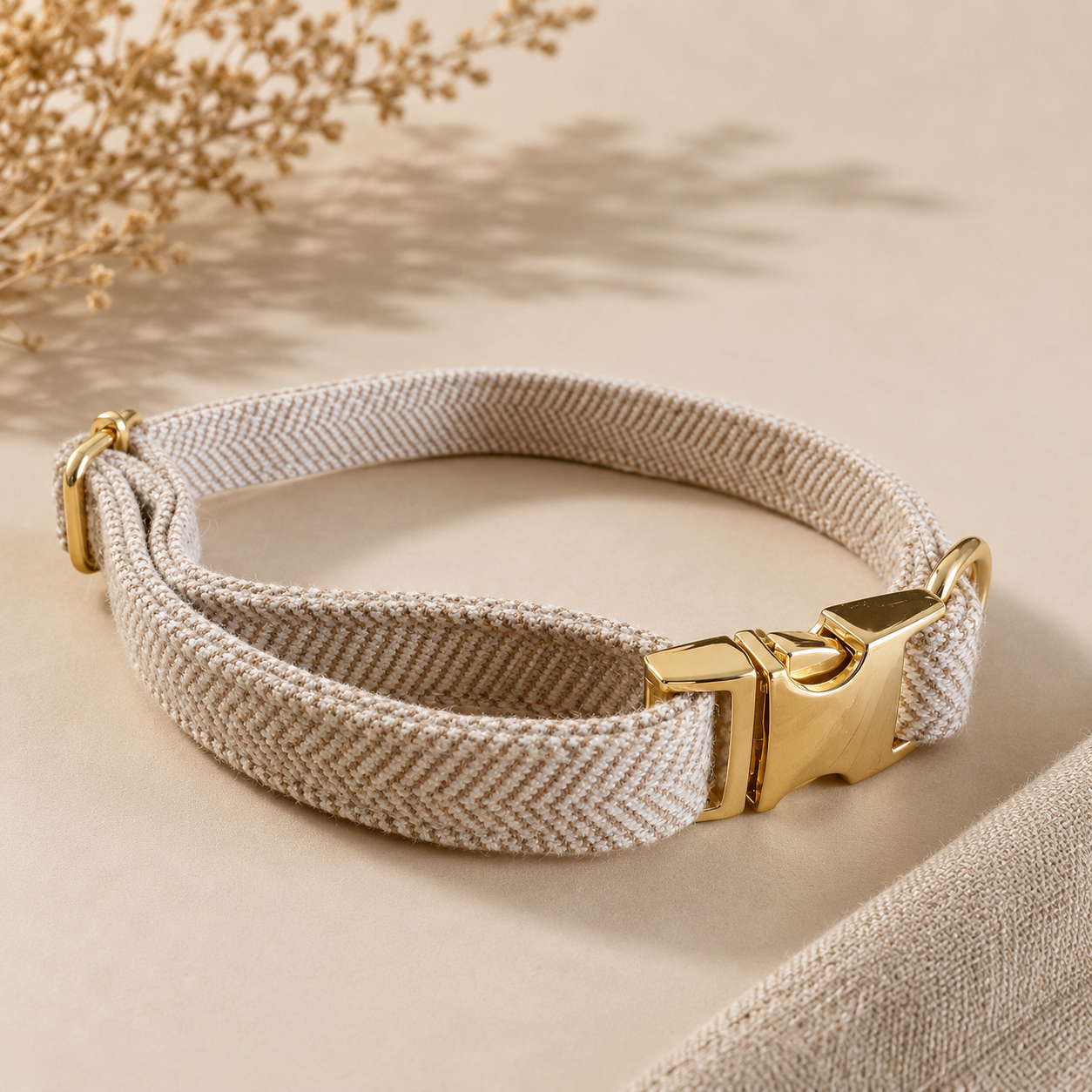 Bundle – Twill Sand | Halsbånd + Bånd