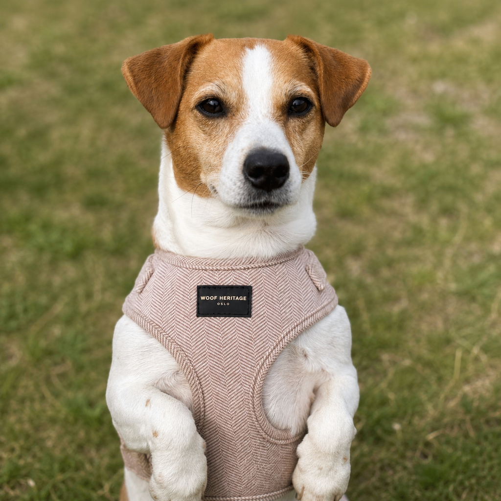 Bundle – Twill Sand | Halsbånd + Hundesele + Bånd